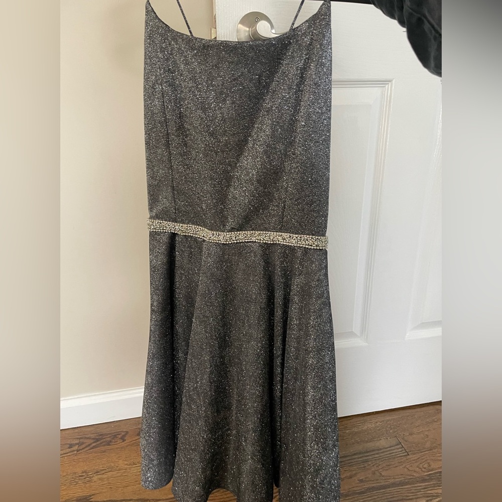 Custom Gun metal silver/gray dress- girls/junior- mitzvah, sweet 16, formal